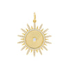 Gold / 29MM Pavé / Solid Spike Medallion Necklace Charm - Adina Eden's Jewels