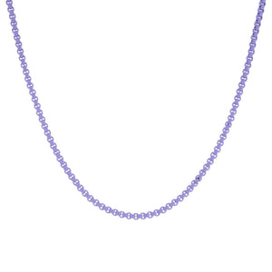 Lilac / 3 MM Colored Enamel Rope Chain Necklace - Adina Eden's Jewels