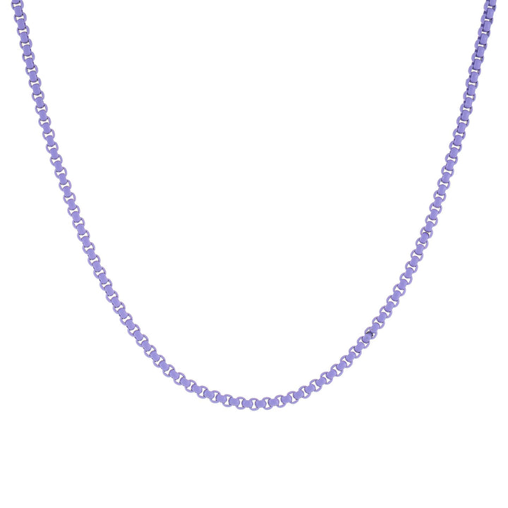 Lilac / 3 MM Colored Enamel Rope Chain Necklace - Adina Eden's Jewels