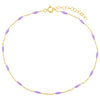Lilac Colored Enamel Bead Anklet - Adina Eden's Jewels
