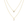 Gold Pavé Star X Moon 2 In 1 Necklace - Adina Eden's Jewels