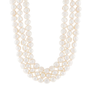 Pearl White Pearl Triple Strand Choker - Adina Eden's Jewels