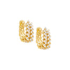 Gold Pavé Leaf Huggie Earring - Adina Eden's Jewels