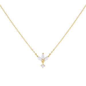 Gold CZ Marquise Drop Necklace - Adina Eden's Jewels