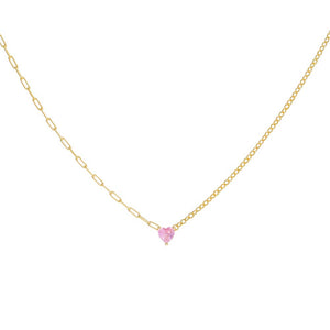 Gold Tiny Colored Heart Mixed Chain Necklace - Adina Eden's Jewels