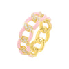  CZ Enamel Link Ring - Adina Eden's Jewels
