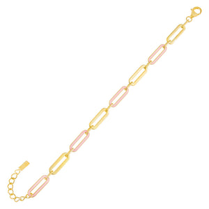 Pink Pink Enamel Oval Link Bracelet - Adina Eden's Jewels