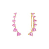 Sapphire Pink Multi CZ Heart Ear Climber - Adina Eden's Jewels