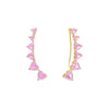 Light Pink Multi CZ Heart Ear Climber - Adina Eden's Jewels