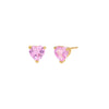 Sapphire Pink Colored Heart CZ Stud Earrings - Adina Eden's Jewels