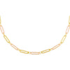  Pink Enamel Oval Link Necklace - Adina Eden's Jewels