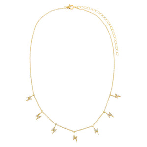  CZ Multi Lightning Bolt Necklace - Adina Eden's Jewels