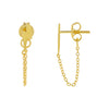 Gold Tiny Lightning Chain Stud Earring - Adina Eden's Jewels