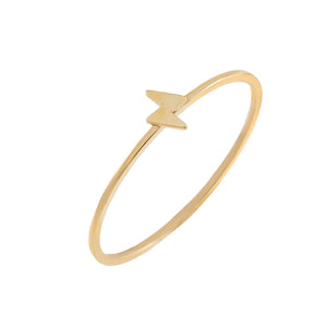14K Gold / 7 Mini Lightning Bolt Ring 14K - Adina Eden's Jewels