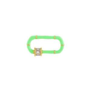 Lime Green Enamel Baguette Toggle Charm - Adina Eden's Jewels