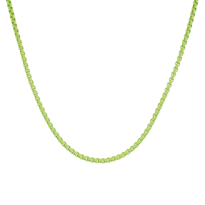 Lime Green / 2.5 MM Colored Enamel Rope Chain Necklace - Adina Eden's Jewels