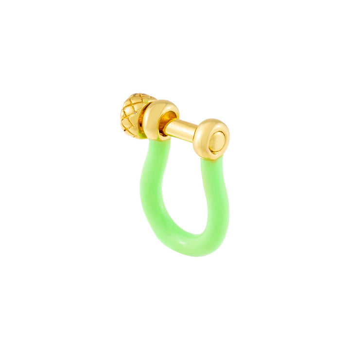 Lime Green / Small Neon U Shaped Lock Charm - Adina Eden's Jewels