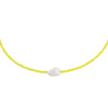 Neon Yellow Baroque Pearl Color Beaded Choker - Adina Eden's Jewels