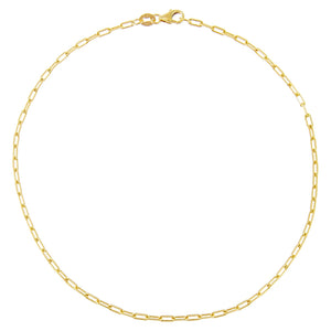 14K Gold Thin Link Anklet 14K - Adina Eden's Jewels