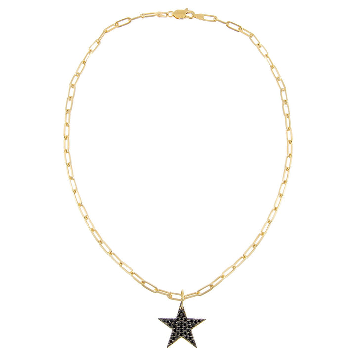  Pavé Star Charm Link Necklace - Adina Eden's Jewels