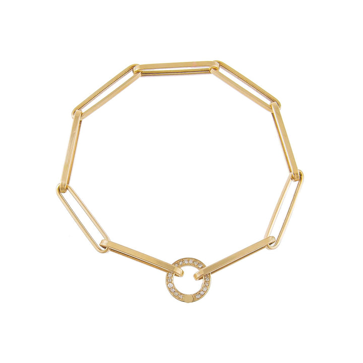 14K Gold Diamond Clicker Paperclip Bracelet 14K - Adina Eden's Jewels