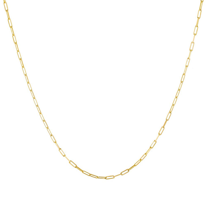Gold Thin Paperclip Necklace - Adina Eden's Jewels