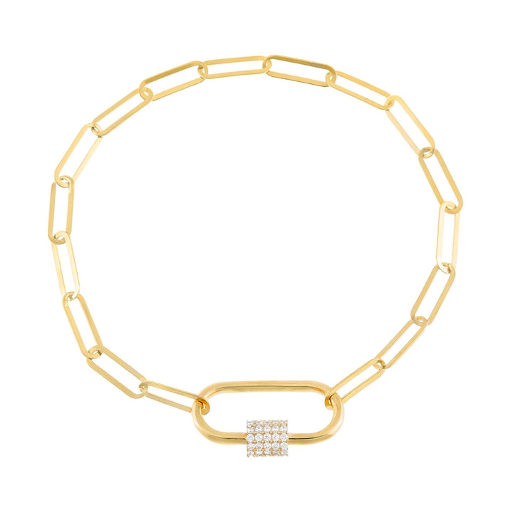 Gold Pavé Toggle Link Bracelet - Adina Eden's Jewels