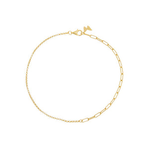Gold Mixed Chain Anklet - Adina Eden's Jewels