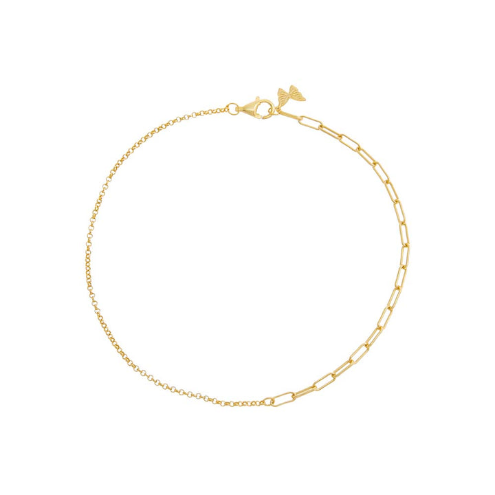 Gold Mixed Chain Anklet - Adina Eden's Jewels