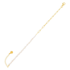 Pearl White Pearl X Link Bracelet - Adina Eden's Jewels