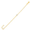 Gold CZ Solitaire Link Bracelet - Adina Eden's Jewels