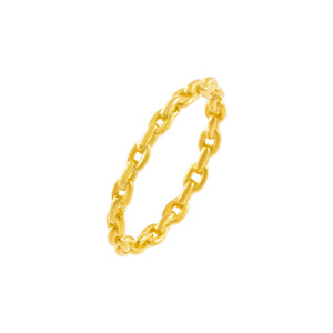 Gold / 6 Stackable Chain Ring - Adina Eden's Jewels