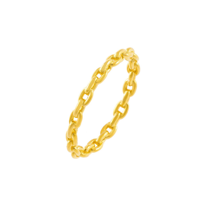 Gold / 7 Stackable Chain Ring - Adina Eden's Jewels