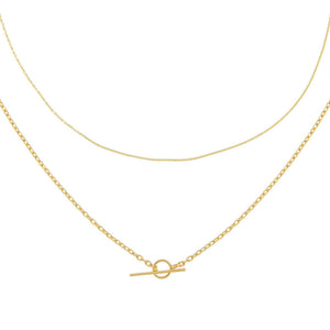 Gold Chain Toggle Necklace Combo Set - Adina Eden's Jewels