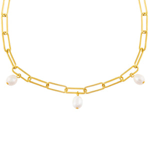 Pearl White Pearl Link Choker - Adina Eden's Jewels