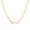 Gold Dimensional Pavé Link Necklace - Adina Eden's Jewels