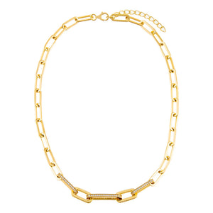  Dimensional Pavé Link Necklace - Adina Eden's Jewels