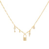 Gold Lock Charm Necklace - Adina Eden's Jewels