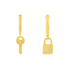 Gold Lock x Key Huggie Earring - Adina Eden's Jewels