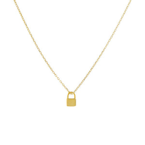 Gold Itty Bitty Lock Necklace - Adina Eden's Jewels