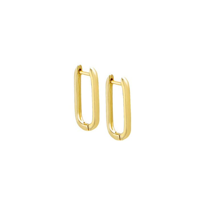 Gold / Pair / 20MM Solid Thin U-Shape Huggie Earring - Adina Eden's Jewels
