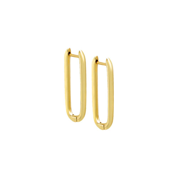 Gold / Pair / 25MM Solid Thin U-Shape Huggie Earring - Adina Eden's Jewels