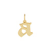 Gold / B Lowercase Gothic Initial Necklace Charm - Adina Eden's Jewels