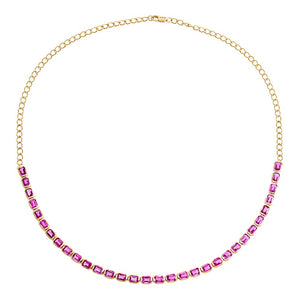 Ruby Baguette Tennis Choker 14K - Adina Eden's Jewels