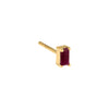 Magenta / Single Tiny Colored Gemstone Baguette Stud Earring 14K - Adina Eden's Jewels