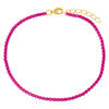 Neon Pink Pink Enamel Rope Chain Anklet - Adina Eden's Jewels