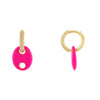 Neon Pink Enamel x Pavé Mariner Huggie Earring - Adina Eden's Jewels