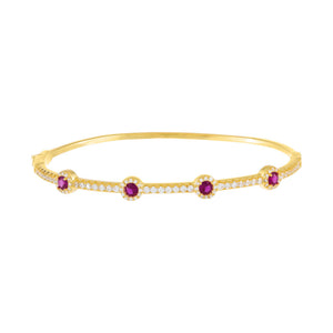  CZ Colored Solitaire Bangle - Adina Eden's Jewels