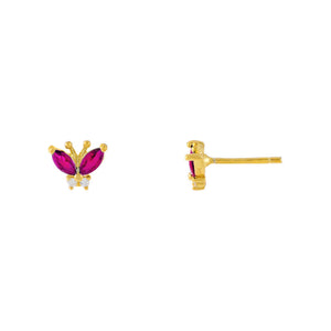  CZ Colored Butterfly Stud Earring - Adina Eden's Jewels