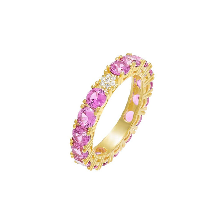 Sapphire Pink / 6 Accented Colored Eternity Band  - Adina Eden's Jewels